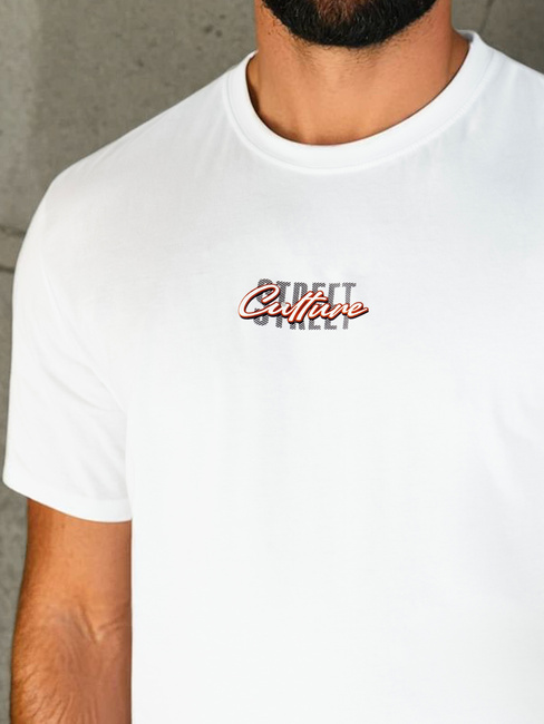 Koszulka męska z nadrukiem biała Dstreet RX5421