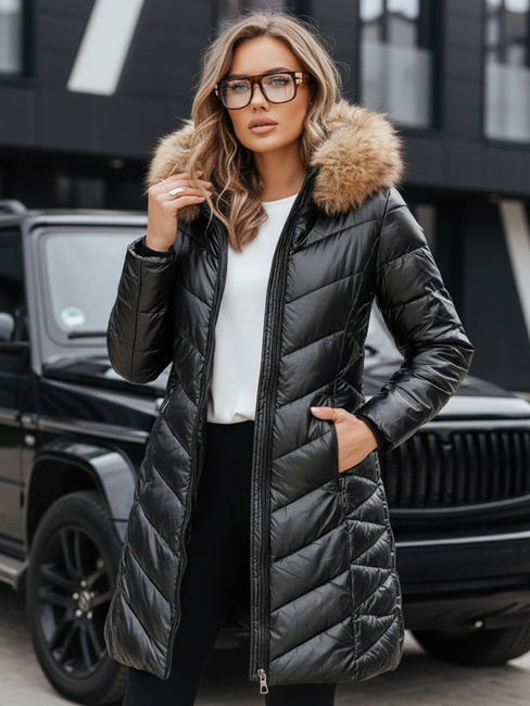 Kurtka zimowa damska pikowana BELLATRIX czarna Dstreet TY4581z