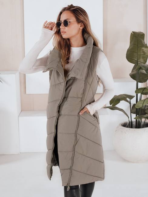 Kamizelka damska pikowana SERKIS zielona Dstreet TY3279