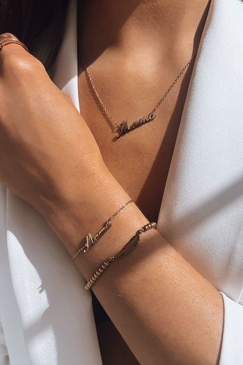 Bransoletka damska MAMA złota Dstreet LY0056