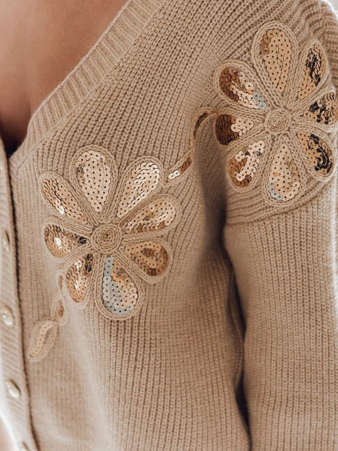 Damski kardigan KERINDA kamelowy Dstreet MY2501