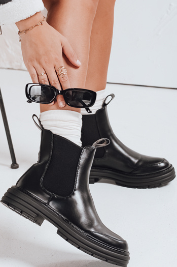 Botki damskie LUXIBOOTS na platformie czarne Dstreet ZY1020