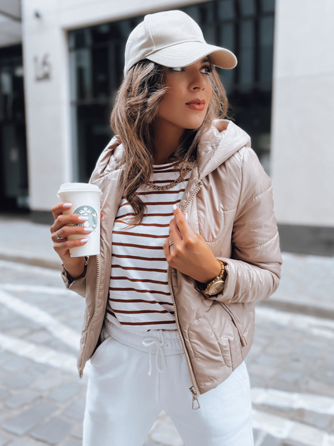 Kurtka przejściowa damska pikowana LILYWOOL kamelowa Dstreet TY3715