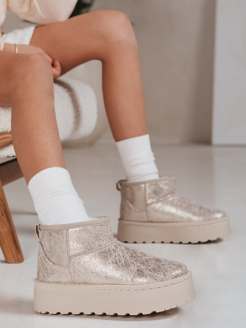 Śniegowce damskie zamszowe beżowe Dstreet ZY1293