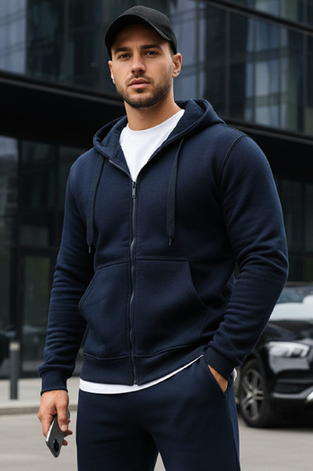 Bluza męska rozpinana granatowa BX2195