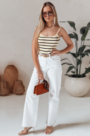 Body one size w paski STRIP BACK beżowe Dstreet RY2899