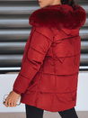 Kurtka damska zimowa pikowana z kapturem bordowa Dstreet TY5329