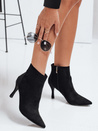 Botki na obcasie zamszowe czarne Dstreet ZY1030