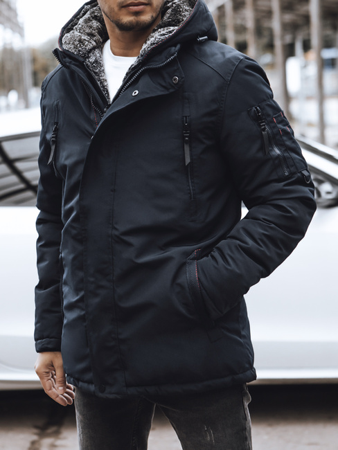 Kurtka męska zimowa z kapturem granatowa Dstreet TX5089