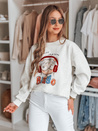 Bluza damska oversize z nadrukiem LALA VIBE szara Dstreet BY1503