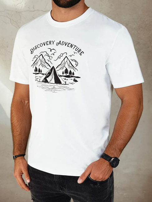 Koszulka męska z nadrukiem biała Dstreet RX5412