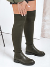 Kozaki damskie za kolano zielone Dstreet ZY1134