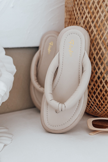 Klapki damskie EASYDAY beżowe Dstreet ZY0992