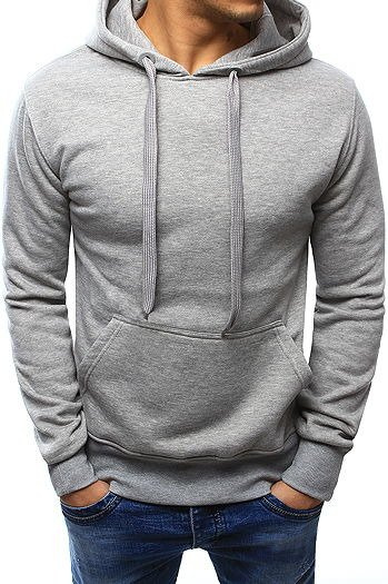 Bluza męska z kapturem szara BX3646