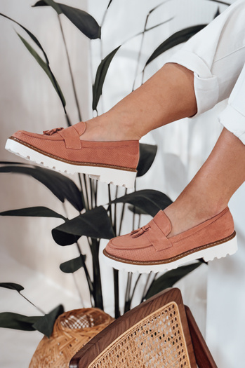 Mokasyny damskie ażurowe VANESSO różowe Dstreet ZY0713