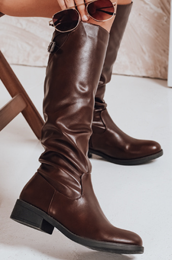 Kozaki damskie brązowe Dstreet ZY1086