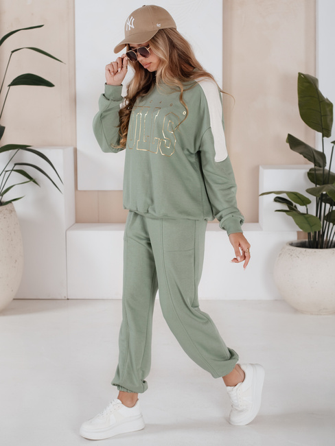 Komplet dresowy damski BULLS jasnozielony Dstreet AY0899
