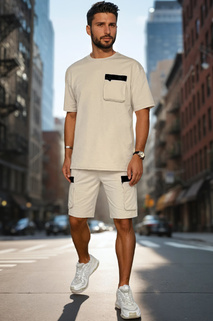 Komplet męski dresowy khaki Dstreet AX0809