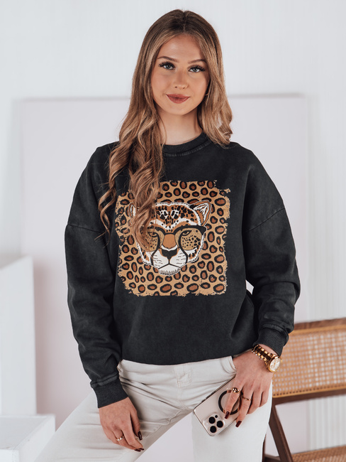 Bluza damska one size CHEETAHART grafitowa Dstreet BY1352