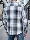 Koszula męska flanelowa w kratę czarno-biała Dstreet DX2677