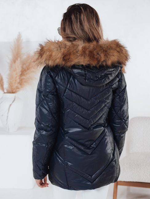 Kurtka zimowa damska pikowana SOLARIS granatowa Dstreet TY4009