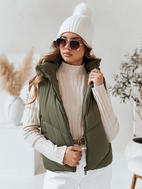 Kamizelka damska pikowana LIKEHUGS zielona Dstreet TY4977