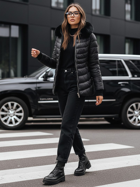 Kurtka zimowa damska pikowana LUNA czarna Dstreet TY3972