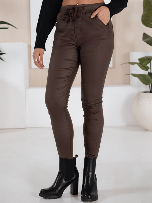 Spodnie damskie LIZZY brązowe Dstreet UY1782