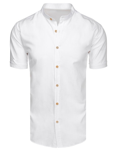 Koszula męska z krótkim rękawem biała Dstreet KX1051