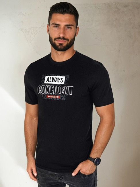 Koszulka męska z nadrukiem czarna Dstreet RX5407