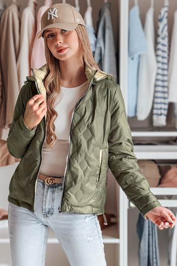 Kurtka przejściowa damska dwustronna SYLVIAN zielona Dstreet TY4860