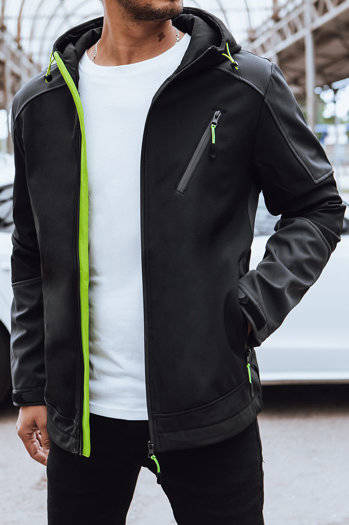 Softshell męski z kapturem czarny Dstreet TX4469 - sklep