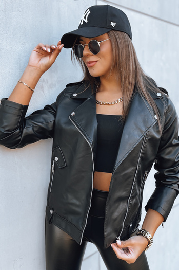 Kurtka skórzana damska ramoneska MODE MOSAIC czarna Dstreet TY3893