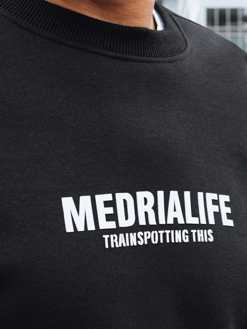 Bluza męska z nadrukiem czarna Dstreet BX5922