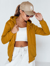 Bluza damska rozpinana z kapturem kamelowa BY0227