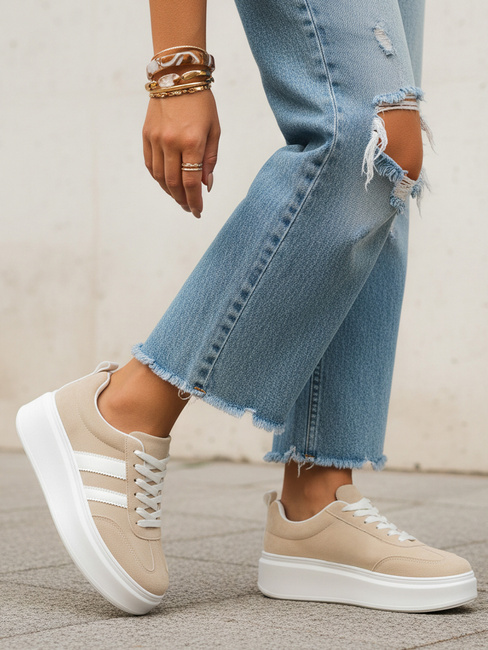 Sneakersy damskie beżowe Dstreet ZY1378