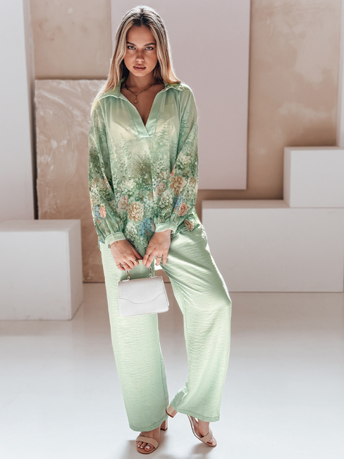 Spodnie damskie wide leg MILLIVIO zielone Dstreet UY2662