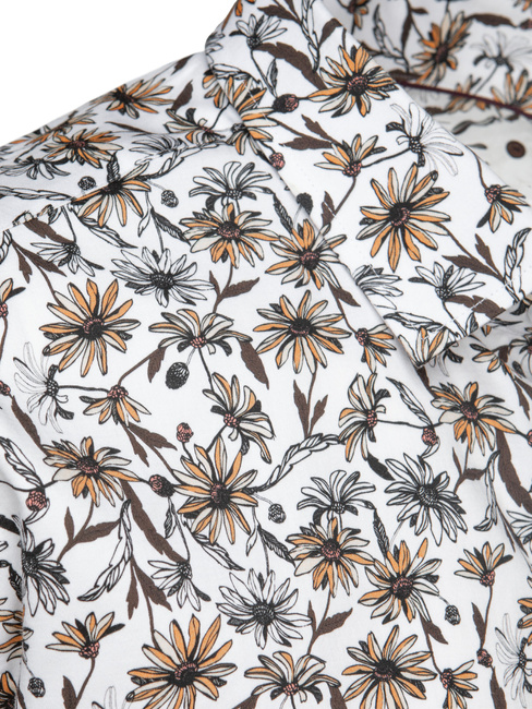 Koszula męska w kwiaty biała Dstreet DX2667