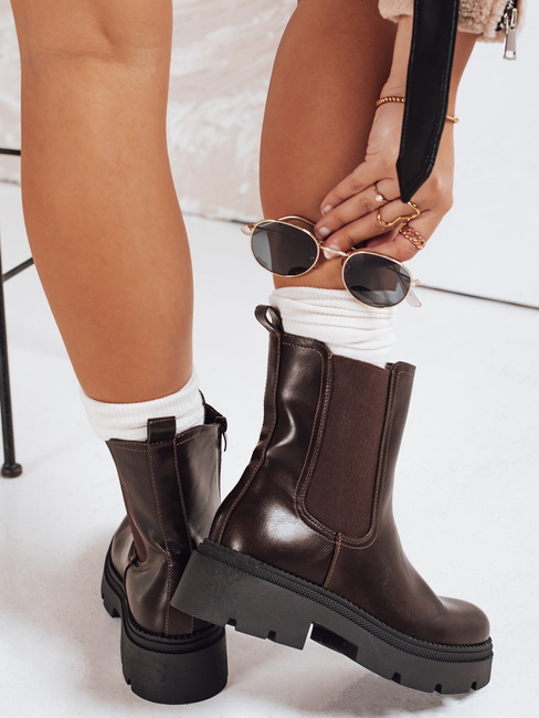 Botki damskie brązowe Dstreet ZY1208