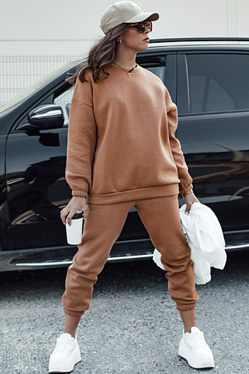 Komplet damski dresowy ARIELLA PREMIUM mokka Dstreet AY1097