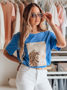 T-shirt damski CENTIA niebieski Dstreet RY2613