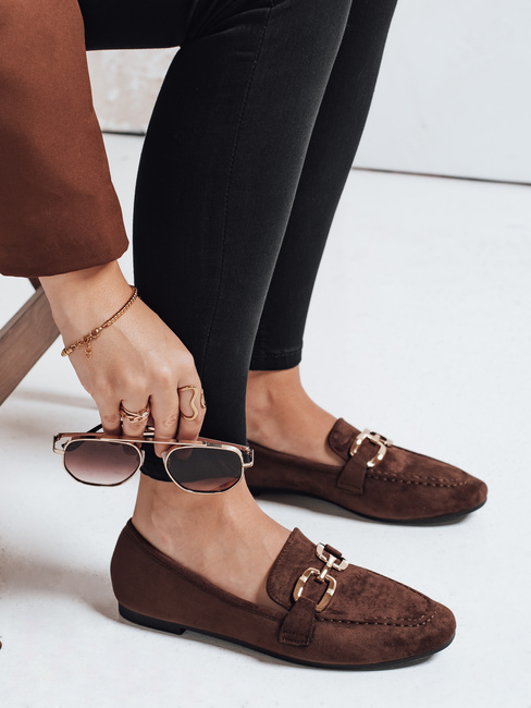 Mokasyny damskie zamszowe brązowe Dstreet ZY1177