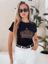 T-shirt damski z koroną BLINGESSO czarny Dstreet RY2877