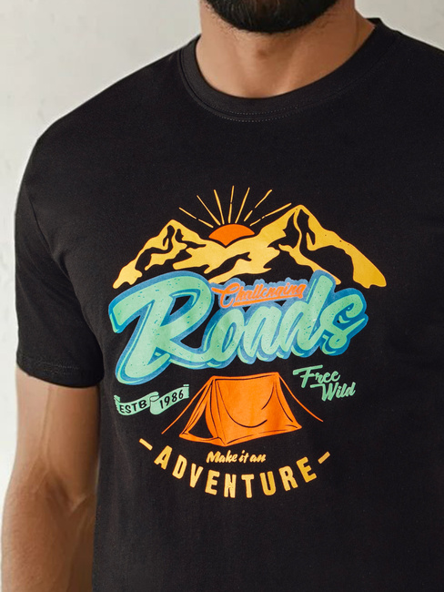 Koszulka męska z nadrukiem czarna Dstreet RX5400