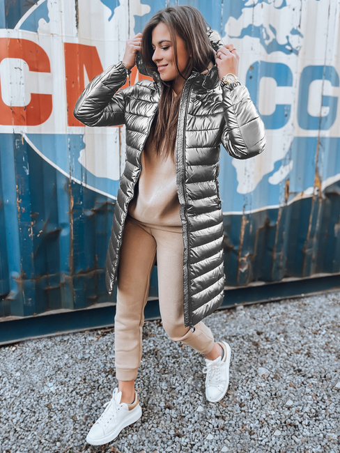 Kurtka zimowa damska pikowana LESSI srebrna Dstreet TY5519