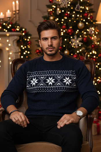 Sweter męski granatowy Dstreet WX2277z