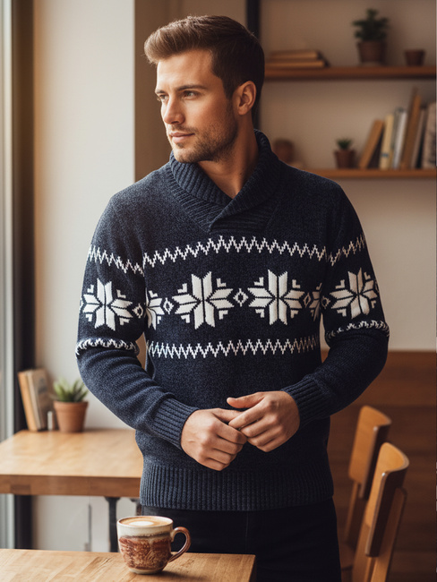 Sweter męski granatowy Dstreet WX2272