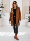 Płaszcz zimowy damski teddy futrzany brązowy Dstreet NY0752