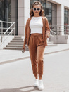 Spodnie damskie dresowe welurowe brązowe Dstreet UY2838