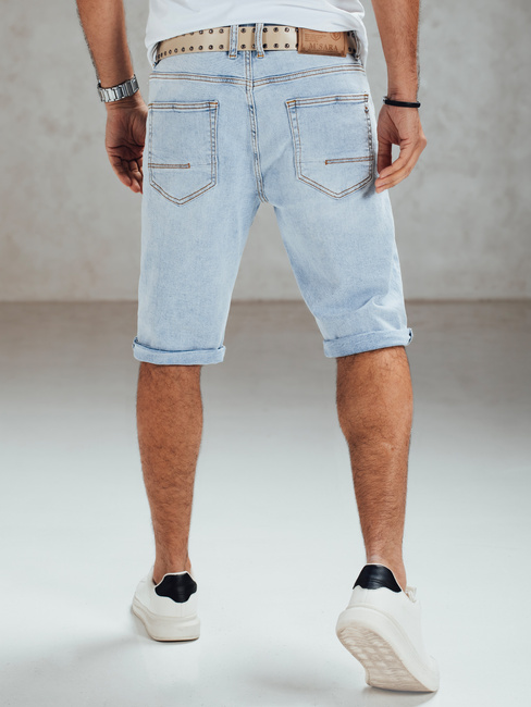 Spodenki męskie jeansowe niebieskie z paskiem Dstreet SX2559